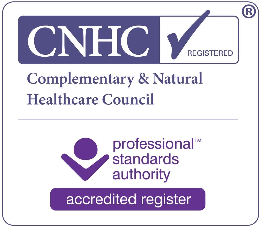 CNHC Registered — Complementary and Natural Healthcare Council, accredited by the Professional Standards Authority